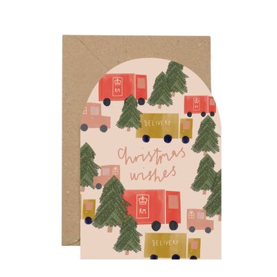 Lieferwagen-Weihnachtskarte der Weihnachtswünsche