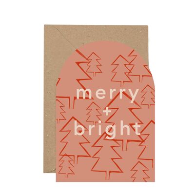 Merry and Bright Abstract Christmas card