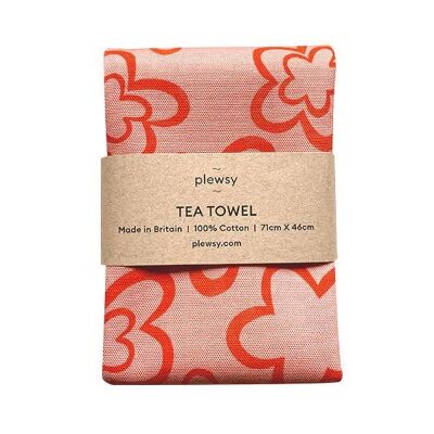 Pink and Red Abstract Tea Towel