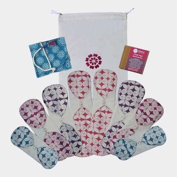 Kit de serviettes hygiéniques première période Eco Femme 1