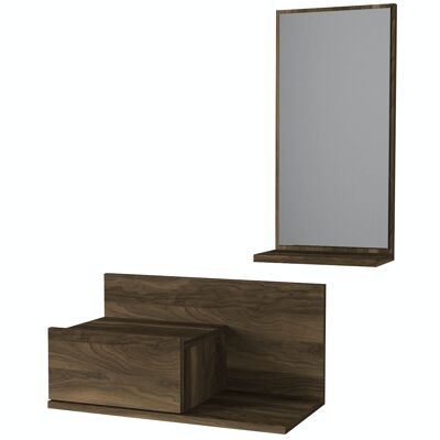 Console table with mirror Drax Hanging walnut