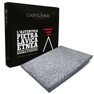 Plato refractario en piedra de lava para pizza 39X30X2 cm