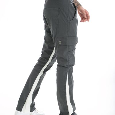 Ikao - Pantalón Vaquero Flare Cut Hombre Gris Oscuro ART445