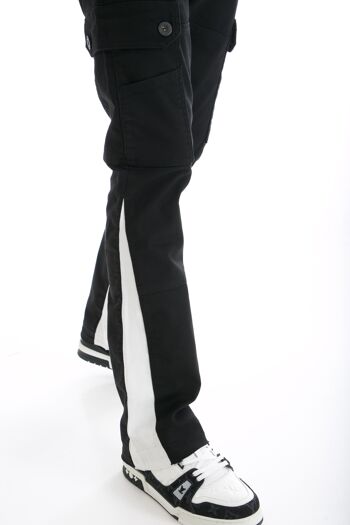 Ikao - Pantalon Homme Coupe Flare Denim Noir ART445 2
