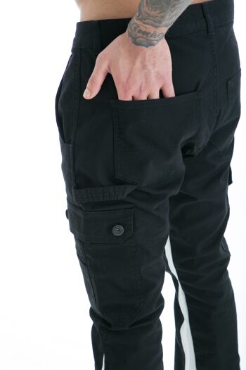 Ikao - Pantalon Homme Coupe Flare Denim Noir ART445 3