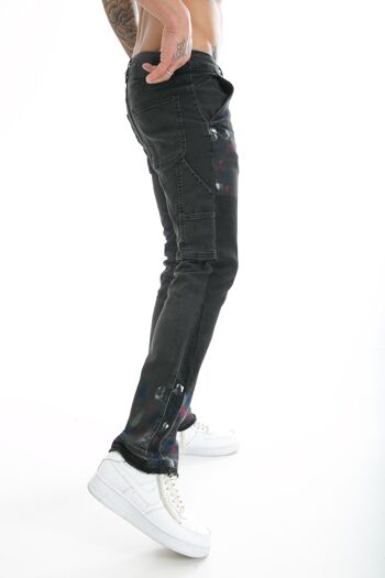 Ikao - Jean Homme Coupe Flare Denim LL200083 Noir 5
