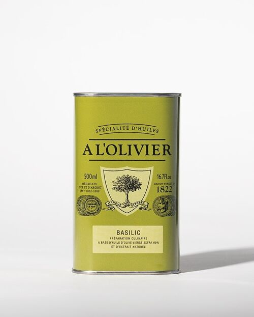 Huile d'olive aromatique au basilic - 500ml