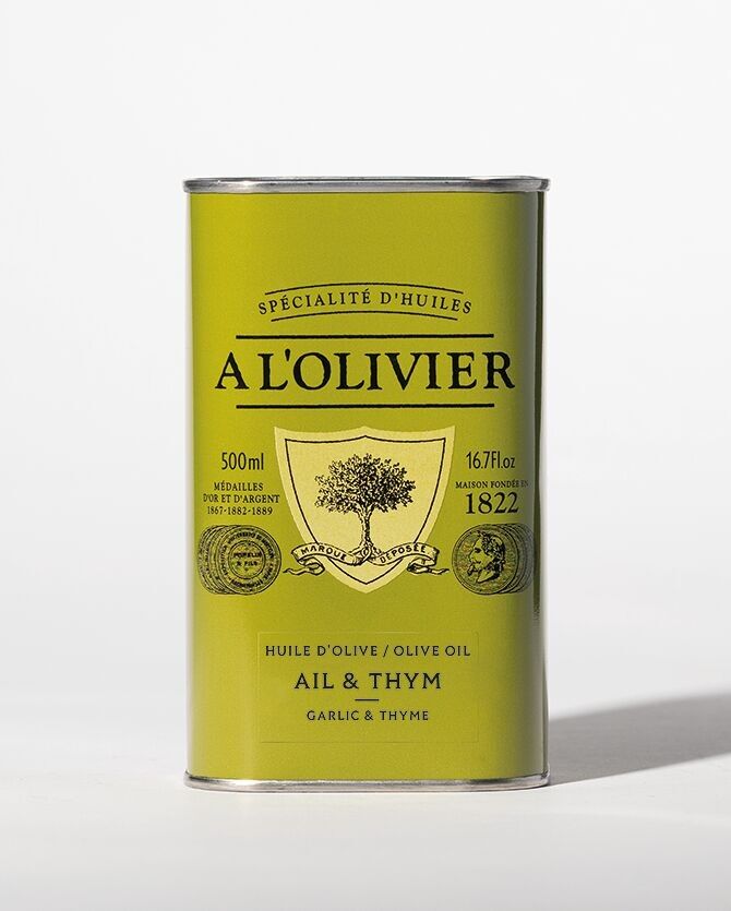 Olio d'oliva aromatico con aglio e timo - 500ml