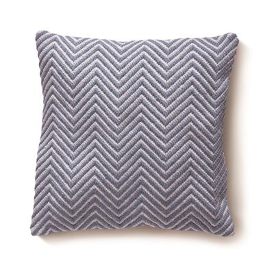 Hug Rug Woven Herringbone Cushion Denim Blue 45x45