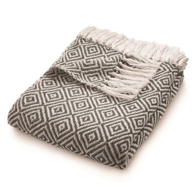 Hug Rug Woven Diamond Throw Warm Grey 130x180