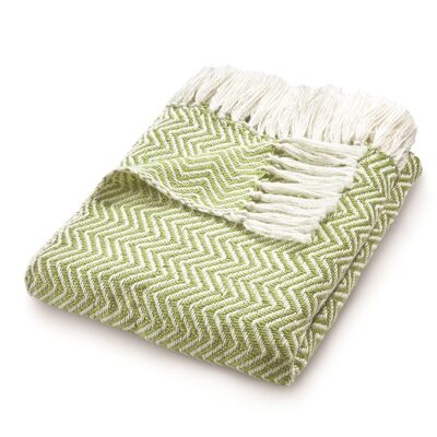 Hug Rug Woven Herringbone Throw Green 130X180