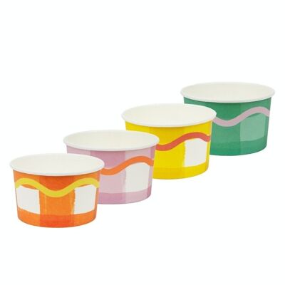 Vaschette per gelato a quadretti arcobaleno - Confezione da 8