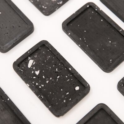 BLACK SOAP DISH WITH TERRAZZO EFFECT IN JESMONITE