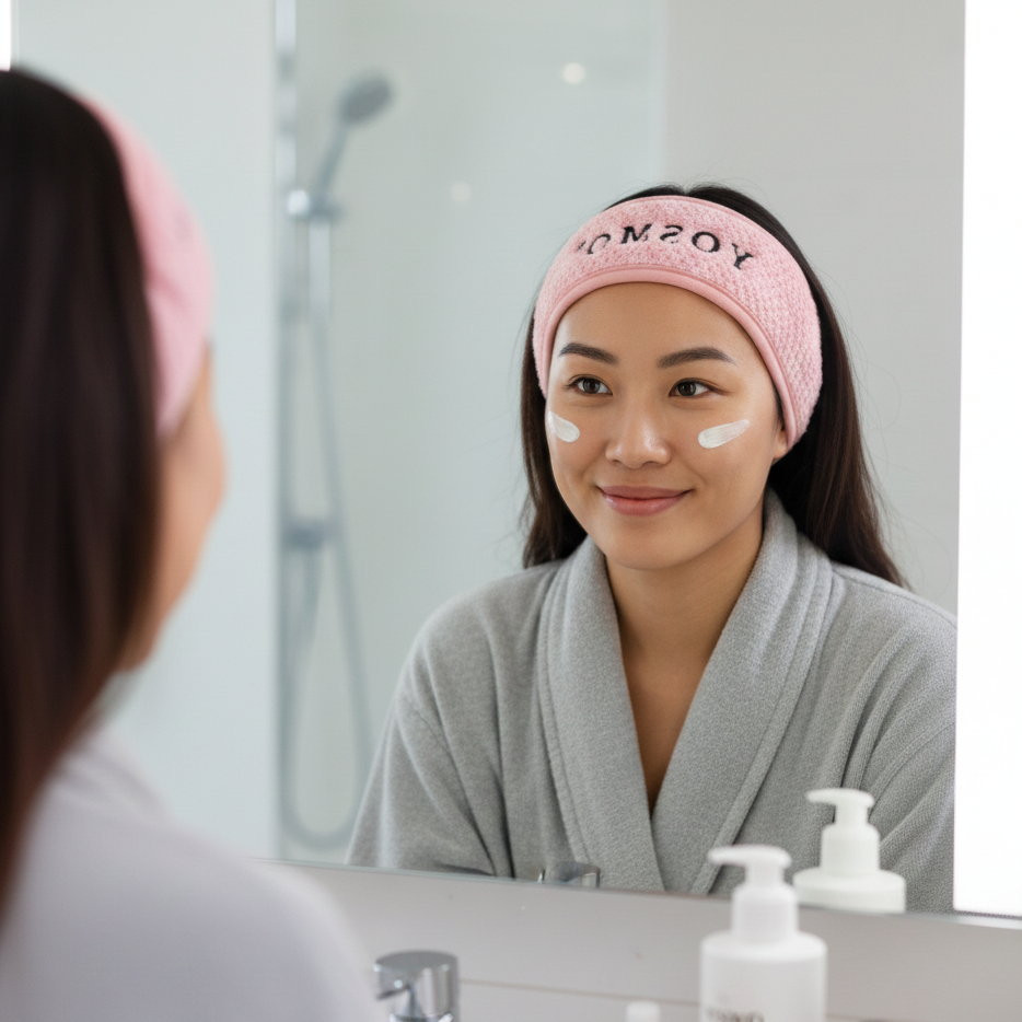 YOSMO Microfiber Spa Headband for Skincare and Makeup Application