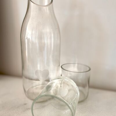 Flasche und zwei Gläser-Set