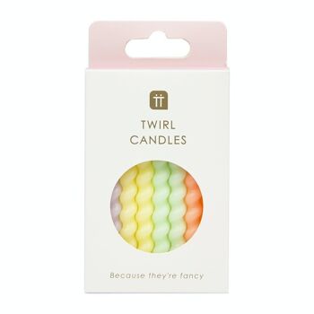 Bougies d'anniversaire pastel torsadées - paquet de 8 1