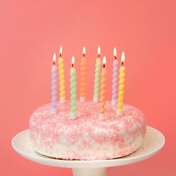 Bougies d'anniversaire pastel torsadées - paquet de 8 3