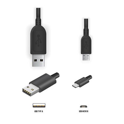 Cavo Micro-USB 1 m o 0,2 m: cavo/cavo per ricarica/sincronizzazione dati