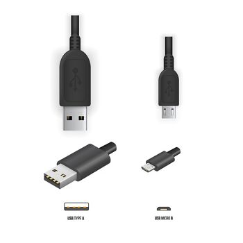 Câble Micro-USB 1m ou 0.2m : Câble/Cordon pour Recharge/Synchronisation des données