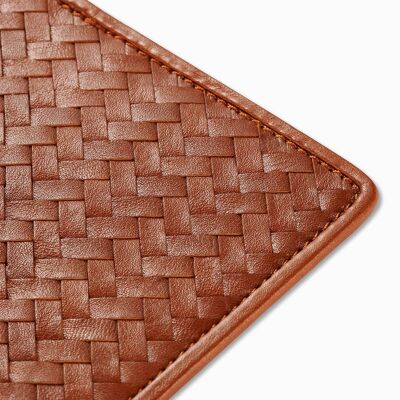 Handwoven Passport Holder, Tan: Herringbone Cover