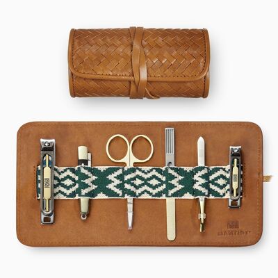 Herringbone Grooming Roll, Tan