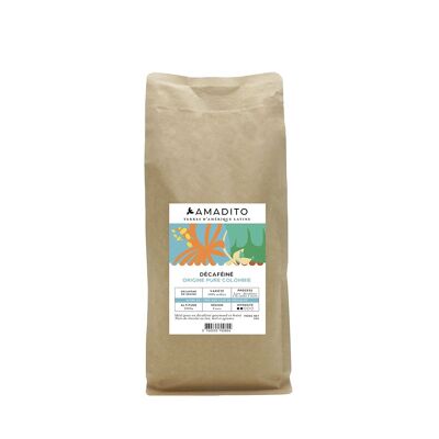 Café de spécialité Colombie Décaféiné 1Kg Grains