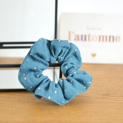 Scrunchie blu pavone