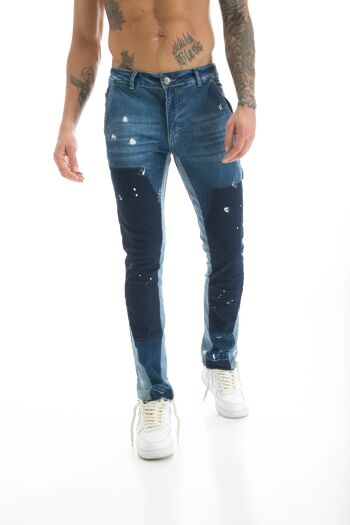 Ikao - Jean Homme Coupe Flare Denim LL200086-Bleu 4