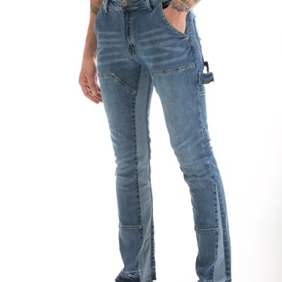 Ikao - Men's Jeans Flare Cut Denim LL200093-Blue