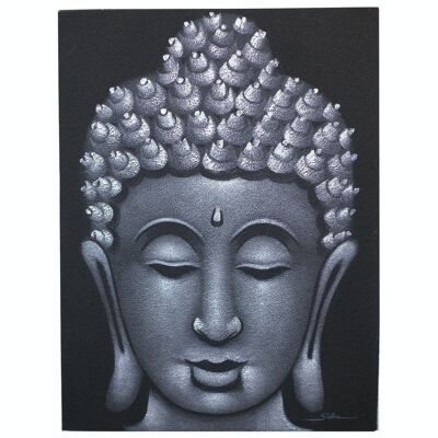 BAP-02 – Buddha-Gemälde – Graues Sand-Finish – Verkauft in 1 Einheit/en pro Außenhülle