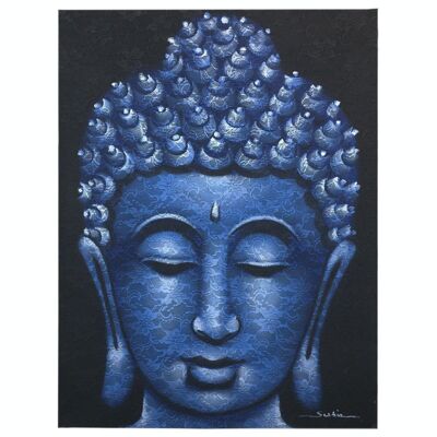 BAP-07 - Pintura Buddah - Detalle Brocado Azul - Vendido a 1x unidad/es por exterior