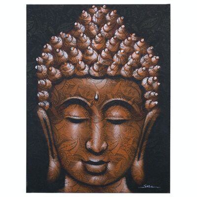 BAP-08 - Pittura di Buddha - Dettaglio in broccato di rame - Venduto in 1x unità per esterno
