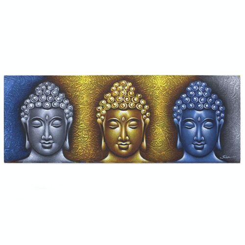 BAP-14 - Buddha Painting - Three Heads Gold Detail - Sold in 1x unit/s per outer