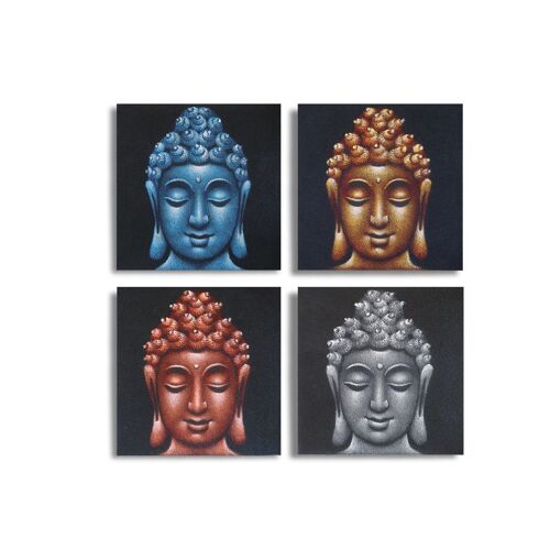 BAP-15 - Set of 4 Buddha Heads Sand Detail 30x30cm - Sold in 1x unit/s per outer