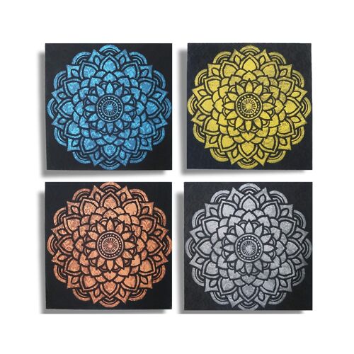 BAP-17 - Set of 4 Mandala Brocade Detail 30x30cm - Sold in 1x unit/s per outer