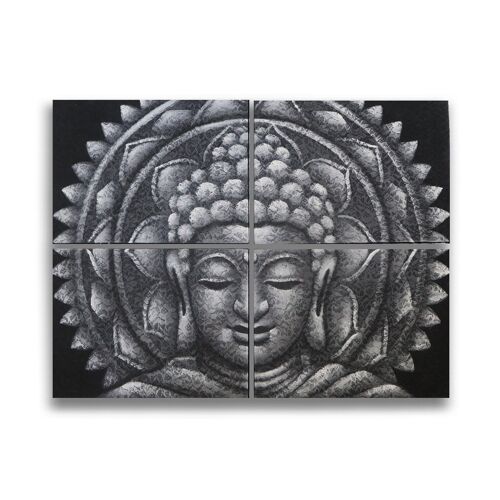 BAP-18 - Grey Buddha Mandala Brocade Detail 30x40cm x 4 - Sold in 1x unit/s per outer