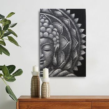 BAP-21 - Mandala Demi Bouddha Gris 60x80cm - Vendu en 1x unité/s par extérieur 2