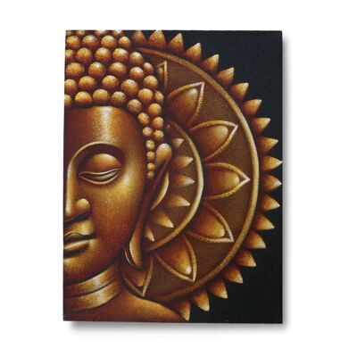 BAP-22 – Goldenes halbes Buddha-Mandala 60 x 80 cm – Verkauft in 1 Einheit/en pro Außenhülle
