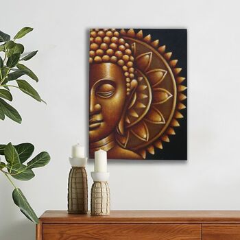 BAP-22 - Mandala Demi Bouddha Doré 60x80cm - Vendu en 1x unité/s par extérieur 2