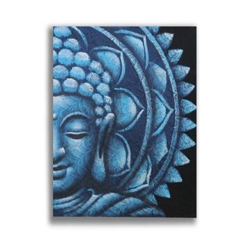 BAP-23 - Mandala Demi Bouddha Bleu 60x80cm - Vendu en 1x unité/s par extérieur 4