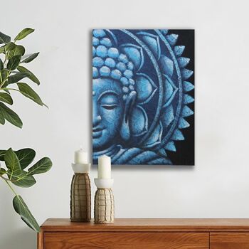 BAP-23 - Mandala Demi Bouddha Bleu 60x80cm - Vendu en 1x unité/s par extérieur 5