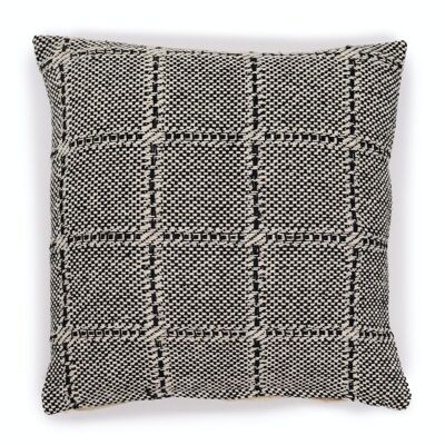 CICC-03 - Housse de Coussin Classique - Carrés Gris - 40x40cm - Vendu en 2x unité/s par extérieur