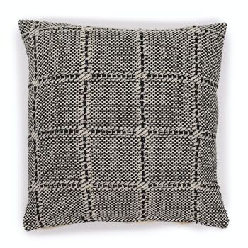 CICC-03 - Housse de Coussin Classique - Carrés Gris - 40x40cm - Vendu en 2x unité/s par extérieur 4