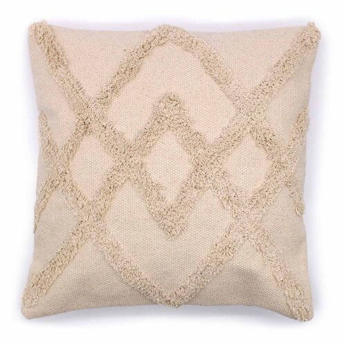 CICC-08 - Classic Cushion Cover - Cream Lux Criss-Cross - 45x45cm - Sold in 2x unit/s per outer