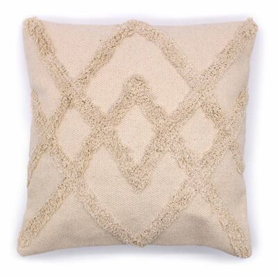 CICC-08 - Housse de Coussin Classique - Crème Lux Criss-Cross - 45x45cm - Vendu en 2x unité/s par extérieur