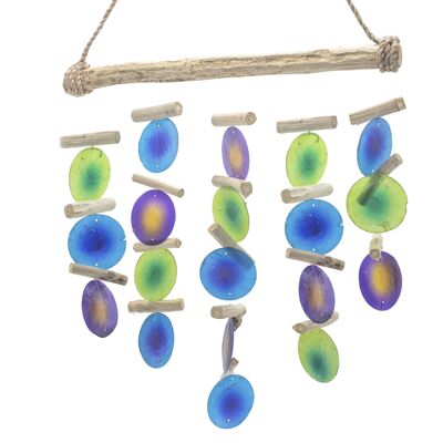 Copi-03 - Green & Purple Driftwood Chime - Sold in 1x unit/s per outer