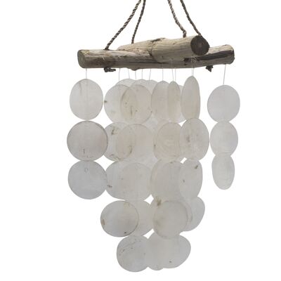 Copi-04 - Pearl Effect Driftwood Cross Chime - Sold in 1x unit/s per outer