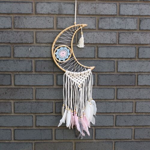 EyeDC-10 - Protection Dream Catcher - Macrame Moon - Sold in 4x unit/s per outer