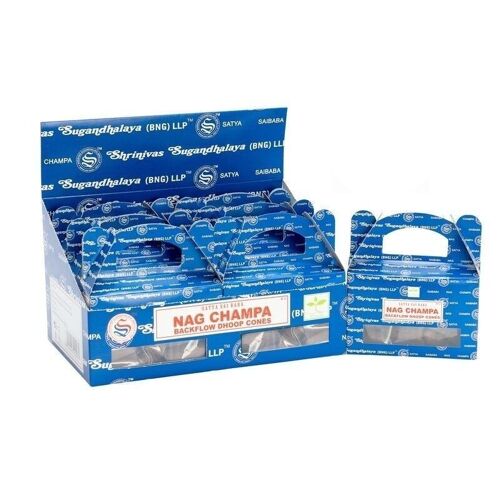 iSatyaBF-01 - Satya Nagchampa Backflow Dhoop Cone - Sold in 6x unit/s per outer
