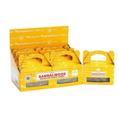 iSatyaBF-03 - Satya Sandal Wood Backflow Dhoop Cone - Sold in 6x unit/s per outer